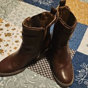 Brown Leather Ankle Boots By Sam & Libby